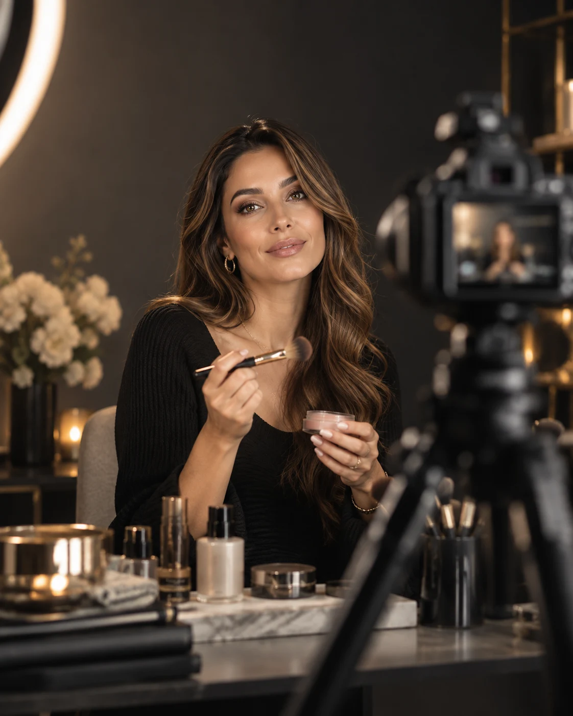 Woman creating lifestyle content